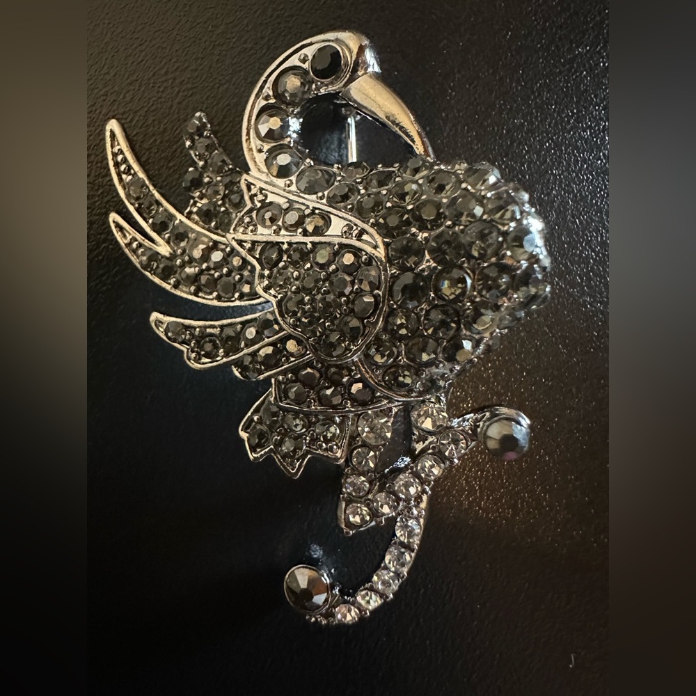 Sparkling Silver Crystal Brooch